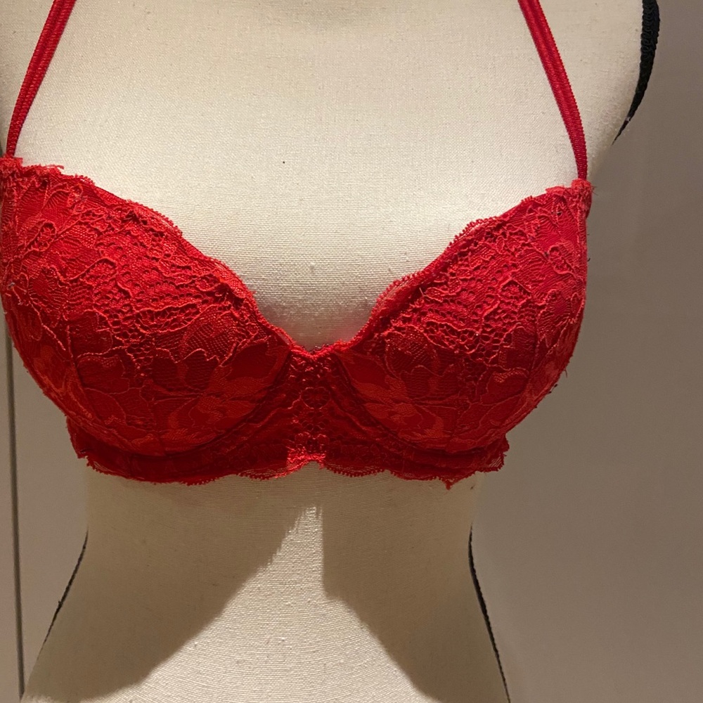 Red Lace Bra - Picture 2 of 8